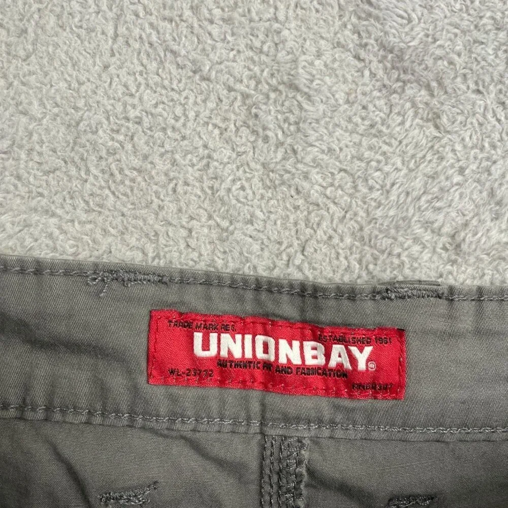 NEW Unionbay Men's 36 Gray Cargo Shorts Cotton & Spandex Casual